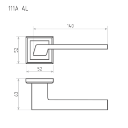 Ручка дверная AL 111К AL золото "Нора-М"