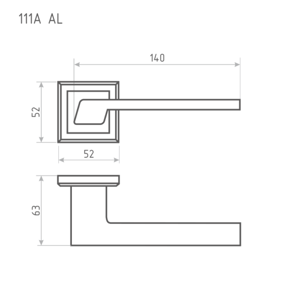 Ручка дверная AL 111К AL золото "Нора-М"