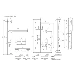 Замок врез. N111-85 М  (золото)  "Нора-М"
