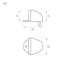 Ограничитель дверной 107 (ст.бронза)  "Нора-М"