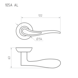 Ручка дверная AL 105А AL золото "Нора-М"