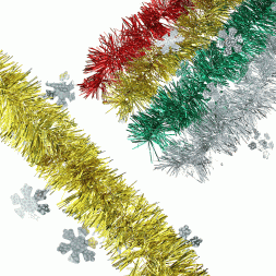 Мишура 13см*3м с снежинками, звездочками