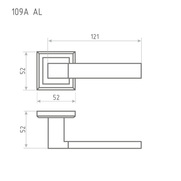 Ручка дверная AL 109К AL хром "Нора-М"