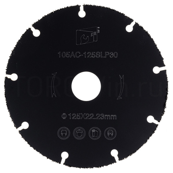 Диск пильный по дереву для УШМ с твердосплавн. режущ. кромкой 125*22.23*1,2 СЕБ