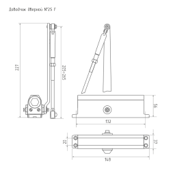 Доводчик №2s F (до 50кг) (коричневый) морозостойкий "Нора-М"