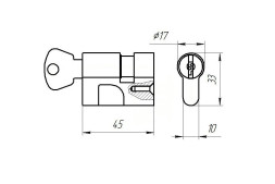 Механизм цилиндровый МЦ 8-6 (накладной) ЗЕНИТ