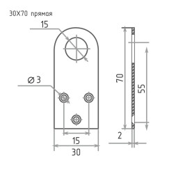 Накладка для замка 30х70 Ц проушина "Нора-М"