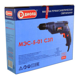 Машина ручная электрическая сверлильная 550 Вт, дрель безударная (МЭС-5-01 с СЗП) "ДИОЛД"