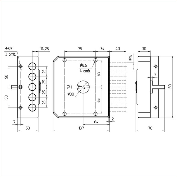 Замок накладной ЗН4 030.0.1 ПР (3кл) МЕТТЭМ