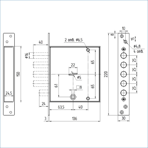 Замок врезной ЗВ8 142.0.0 с задвижкой МЕТТЭМ