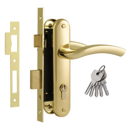 Замок врезной №96-70 Л (золото)  "Нора-М"