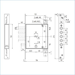 Замок врезной ЗВ8 142.1.0 с задвижкой МЕТТЭМ (ЗВСП-2Т-Д)