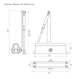 Доводчик 510 URBOnization (15-60кг) (бронза) морозостойкий "Нора-М"