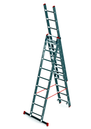 Лестница индустриального типа трехсекционная 3*10 алюмин. УСИЛЕННЫЕ (099)