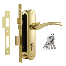 Замок врезной №100-70 Л (золото)  "Нора-М"