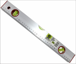 Уровень строительный алюминиевый, 3 глазка, 40см ON