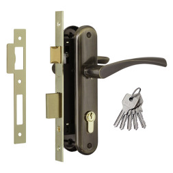 Замок врезной №100-70 Л (ст.бронза)  "Нора-М"