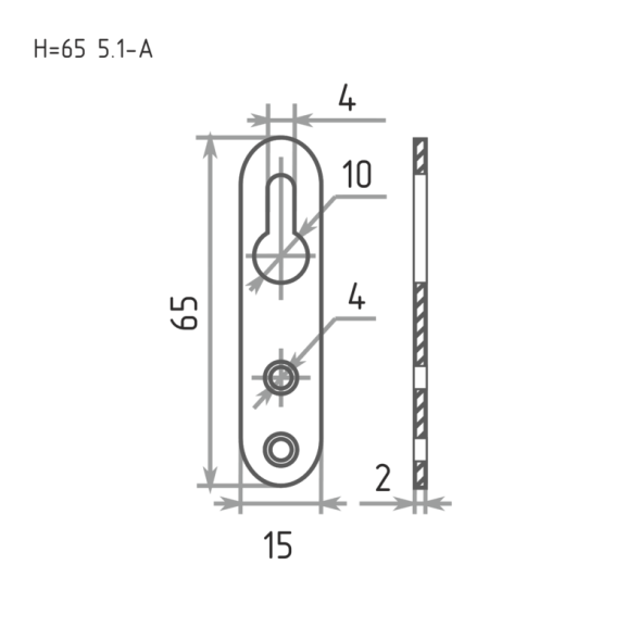 Подвеска мебельная 5,1 а L-65 цинк  "Нора-М"