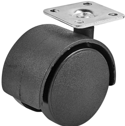 Колесо мебельное поворотное, черный пластик SIZE: 2 (50) Нагрузка 40кг. 6005050