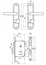 Замок врезной ОМЕГА ЗВ 9.1-02 (бронза)
