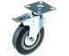 Колесо аппаратное поворотное с тормозом, серая резина 3" (75), нагрузка 50кг SCgb 93