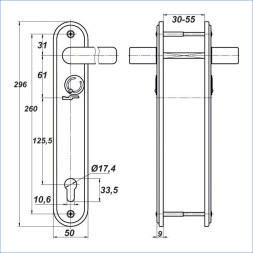 Ручка к замкам МЕТТЭМ НР 1401 (к ЗВ13 173.1.1)