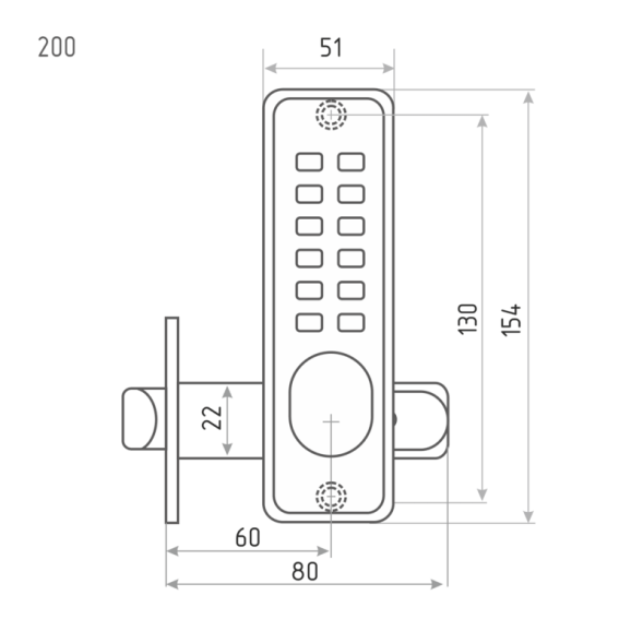 Кодовый замок 200 (золото) "Нора-М"