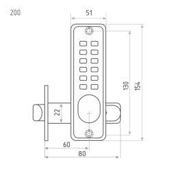 Кодовый замок 200 (хром) "Нора-М"