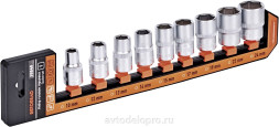 39849 Набор головок 9пр (DR1/2"; 6РТ; 10-24мм; холдер) АвтоДело
