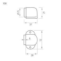 Ограничитель дверной 108 (мат.хром)  "Нора-М"