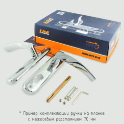 Ручка двер. на планке 100-70мм (мат.хром) "Нора-М"