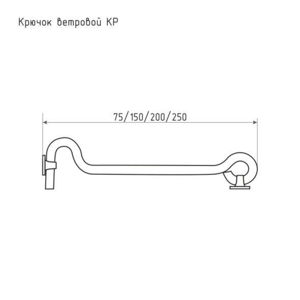 Крючок дверной ветровой КР-100 цинк (200)