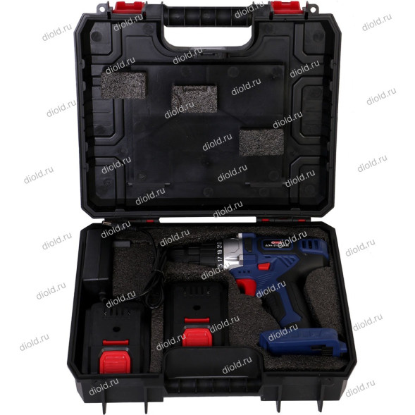 Дрель-шуруповерт ручная электрическая аккумуляторная (кейс) 2АКБ  (ДЭА-21 ЛИ-01М) "ДИОЛД"