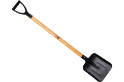 Лопата совковая РЕЛЬСОВАЯ СТАЛЬ (лак), 235х345хмм с ребр.жест.,д/ч с покр.,V-обр.пласт. ручка 1.2 O