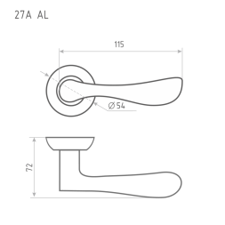 Ручка дверная AL 27А AL ст.бронза "Нора-М"