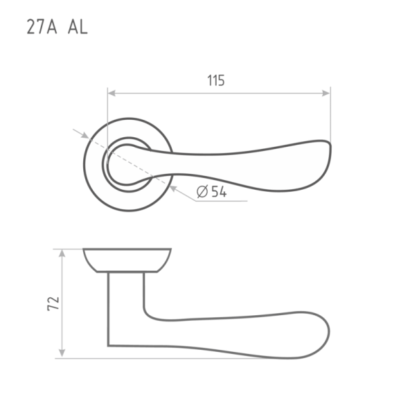 Ручка дверная AL 27А AL ст.бронза "Нора-М"