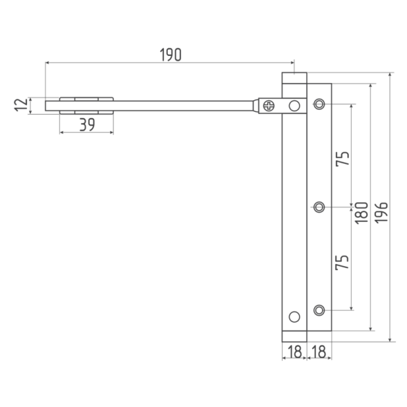 Доводчик дверной 102 (до 30кг) (сереб)