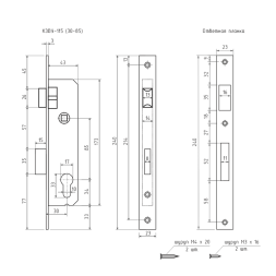 Корпус замка КЗВУ-115 (30-85мм) (хром)