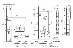 Замок врез. N106-85 К  (зол.)  "Нора-М"