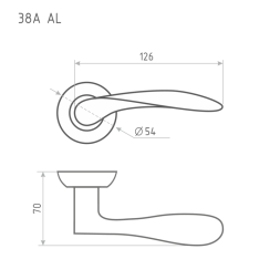 Ручка дверная AL 38A AL (золото)  "Нора-М"