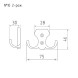 Крючок-вешалка №10 2-х рож. (ст.бронза)