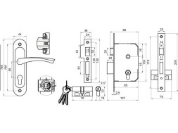 Замок врезной ГАРАНТ ЗВ7 медь