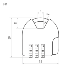 Замок навесной кодовый 601 (красный) "Нора-М"