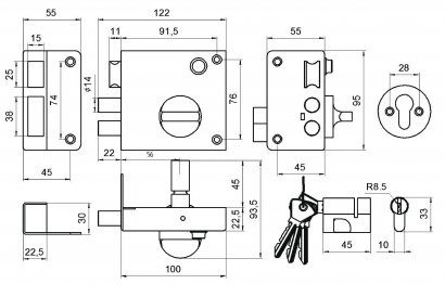 Замок накладной ОМЕГА ЗН3 серебро