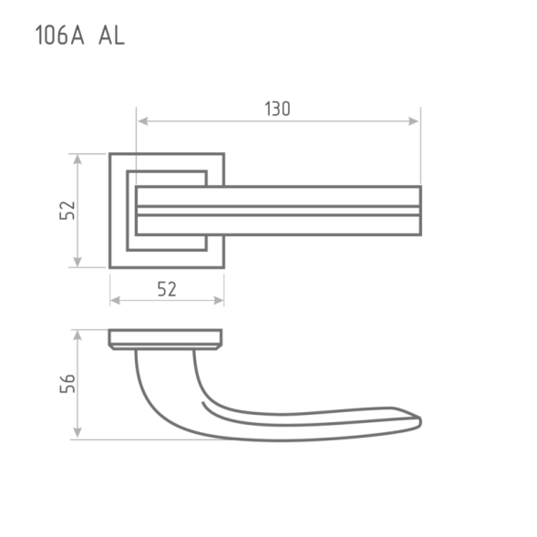 Ручка дверная AL 106К AL мат.кофе "Нора-М"