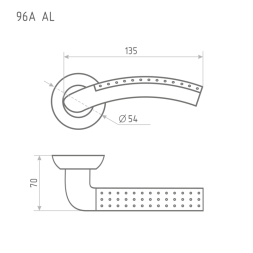 Ручка дверная AL 96А AL хром "Нора-М"