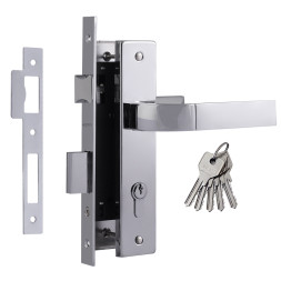 Замок врезной №107-70 Л (мат.хром)  "Нора-М"