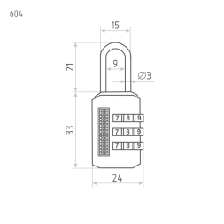 Замок навесной кодовый 604 (голубой) "Нора-М"