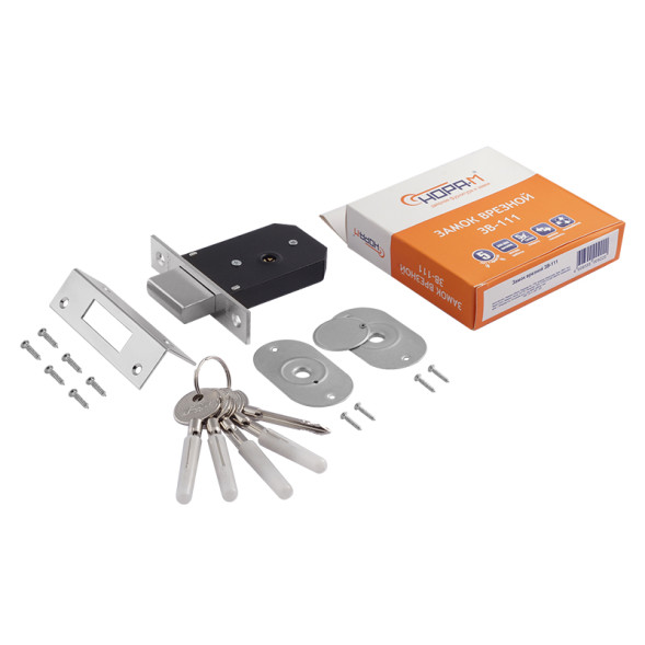 Замок врезной 3В-111 (хром) (5кл.) "Нора-М"