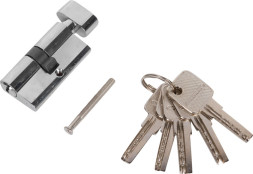 Личинка дверная (цилиндр) AL, ключ-вертушка, 5 перфорированных ключей, 60мм